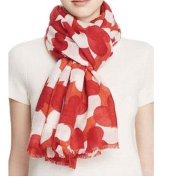 Lola Rose Hearts Wool Scarf Red NWT! $118 - Picture 1 of 2